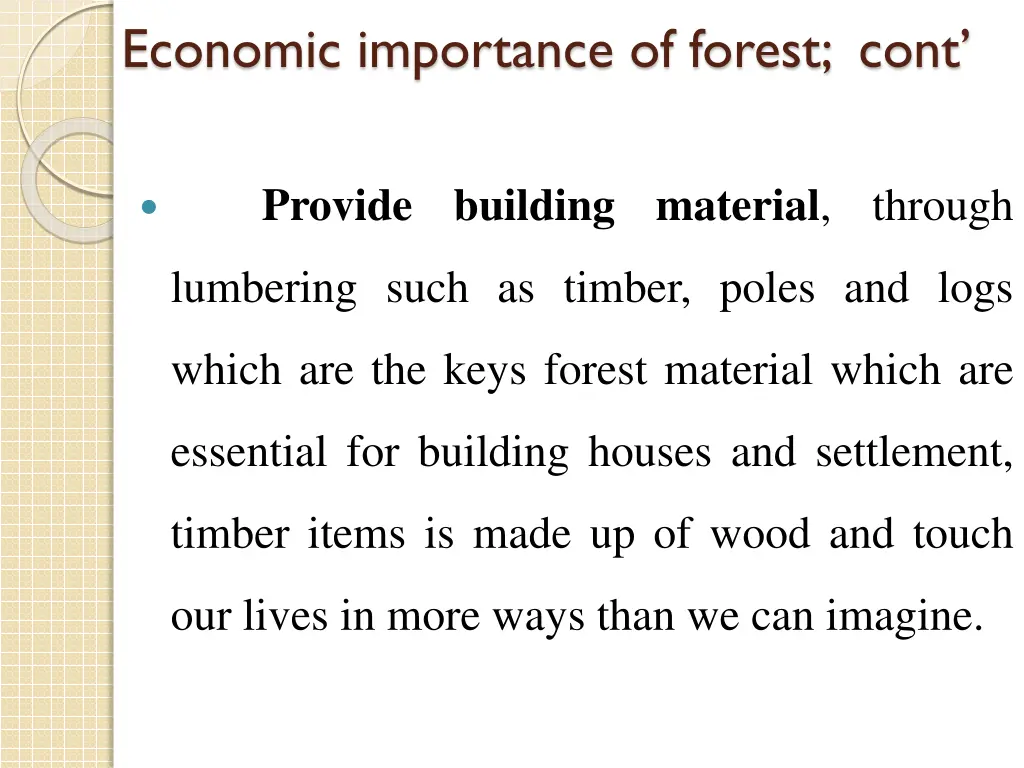 economic importance of forest cont