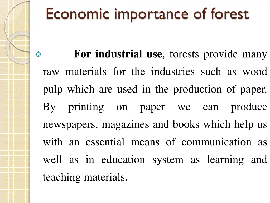 economic importance of forest