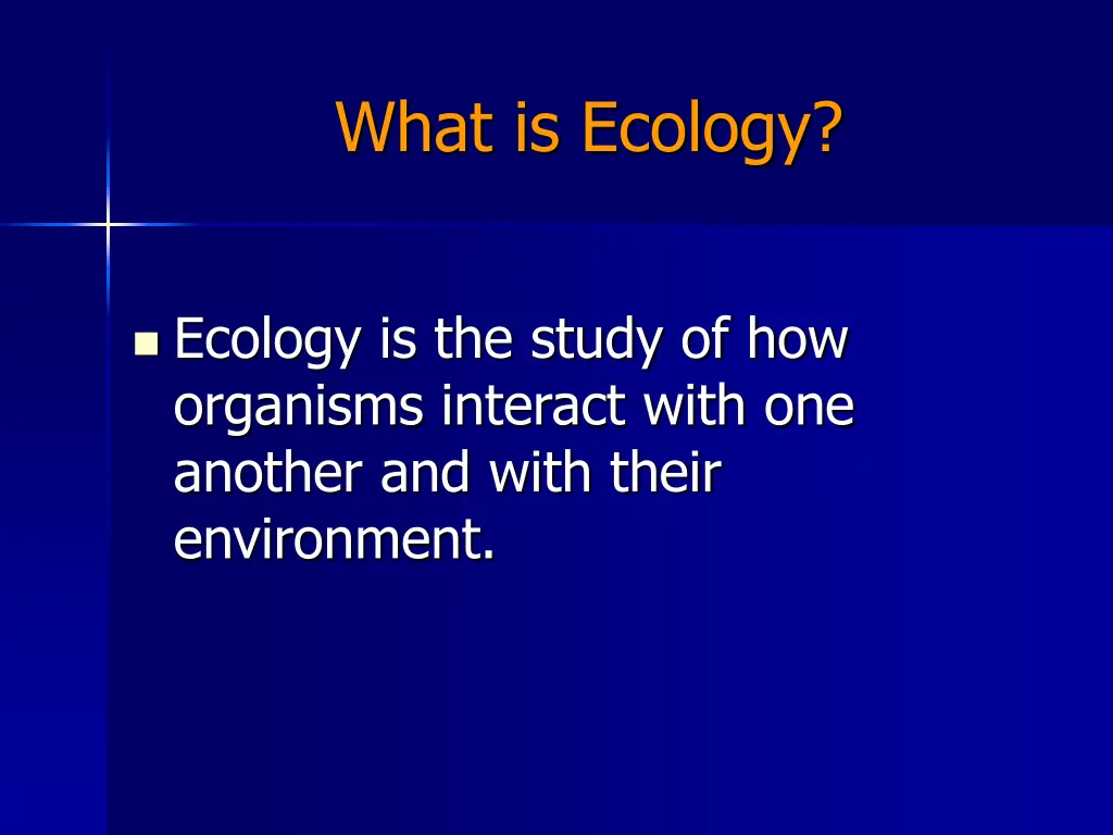 what is ecology