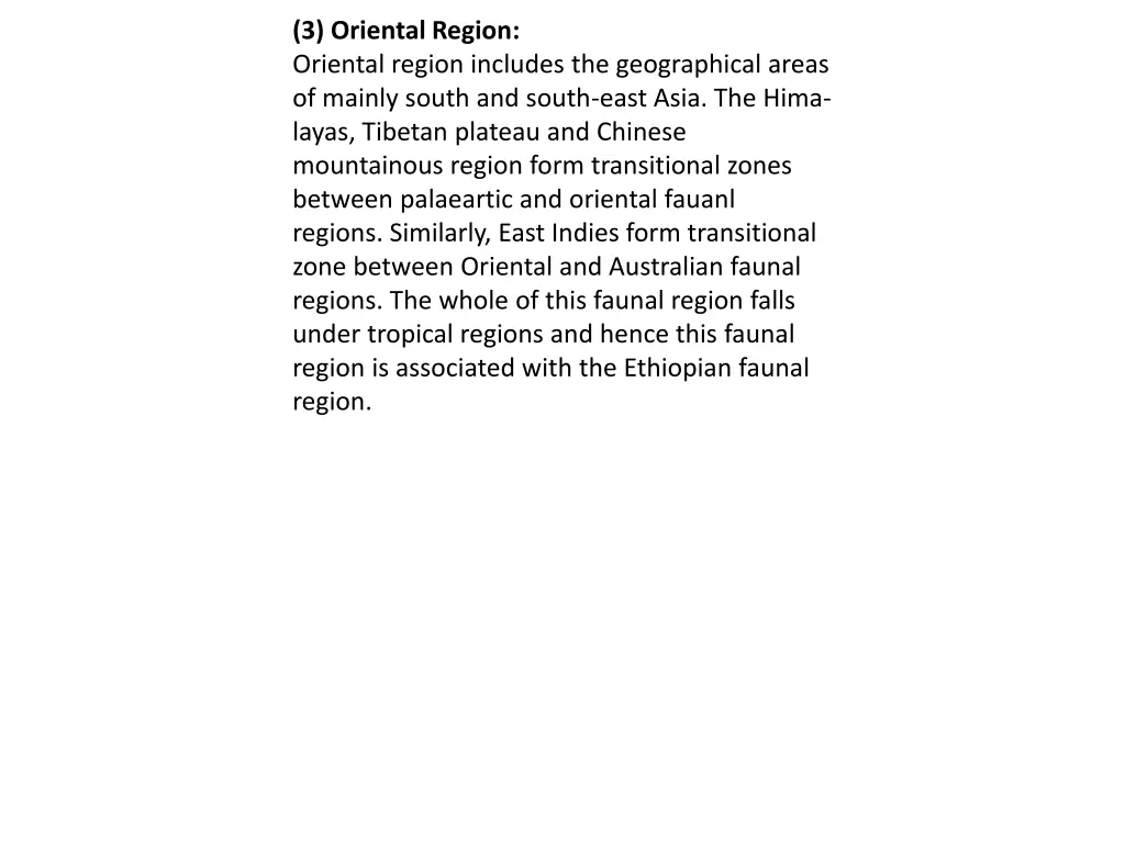 3 oriental region oriental region includes