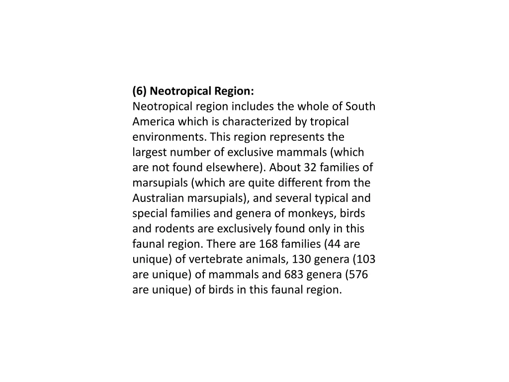 6 neotropical region neotropical region includes