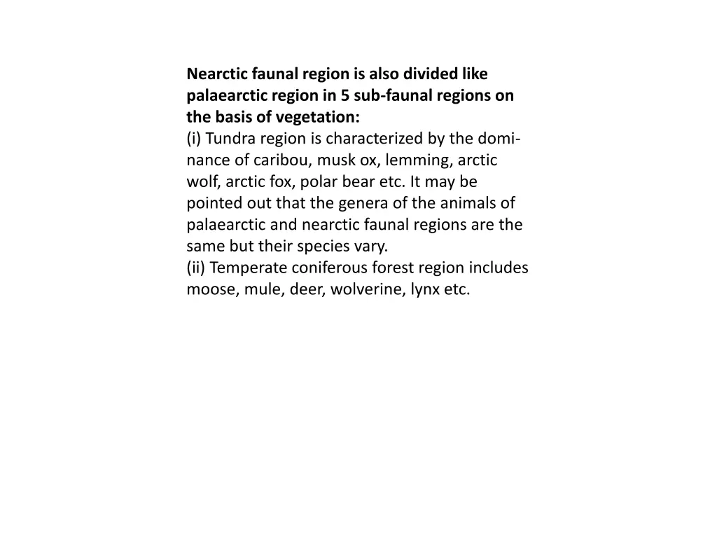 nearctic faunal region is also divided like