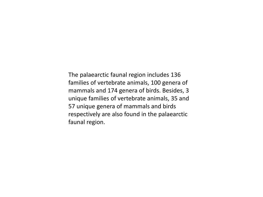 the palaearctic faunal region includes