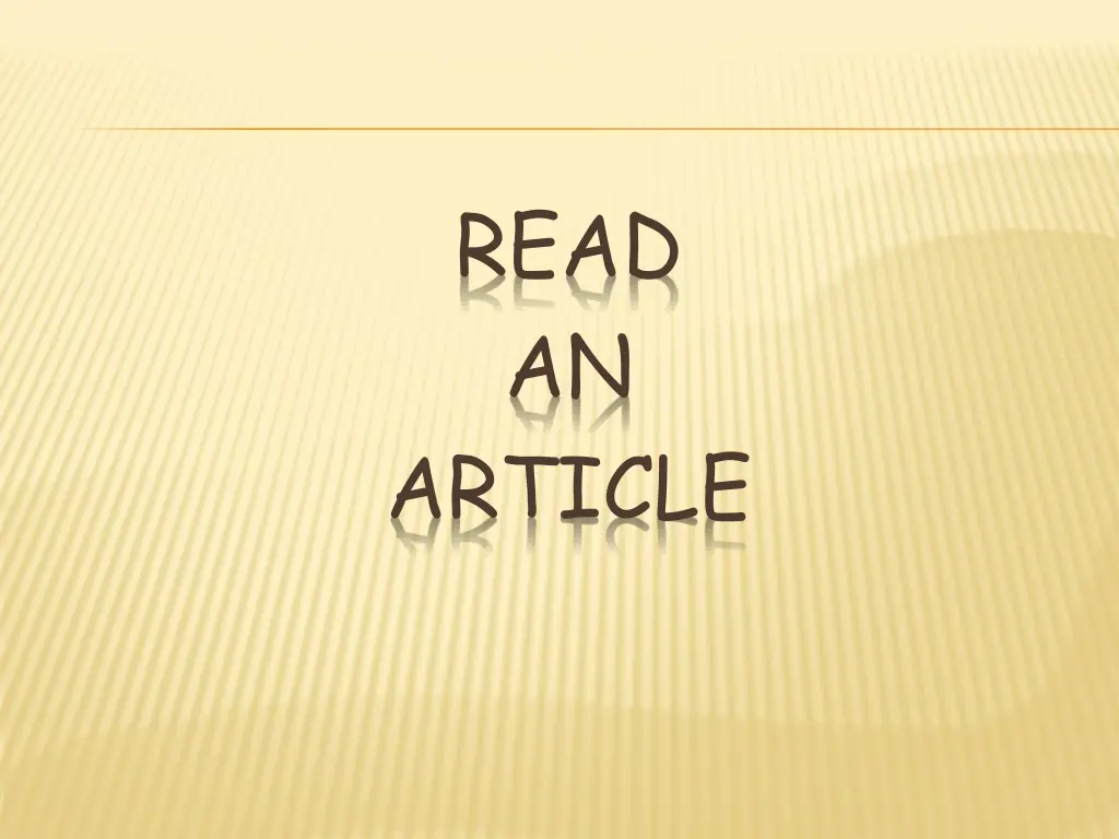 read an article