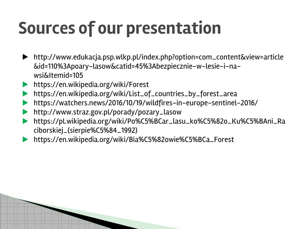 sources of our presentation