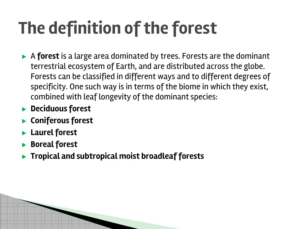 the definition of the forest