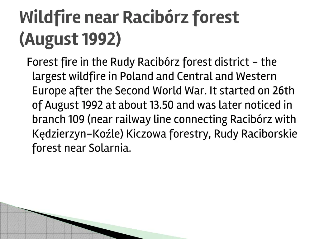 wildfire near racib rz forest august 1992