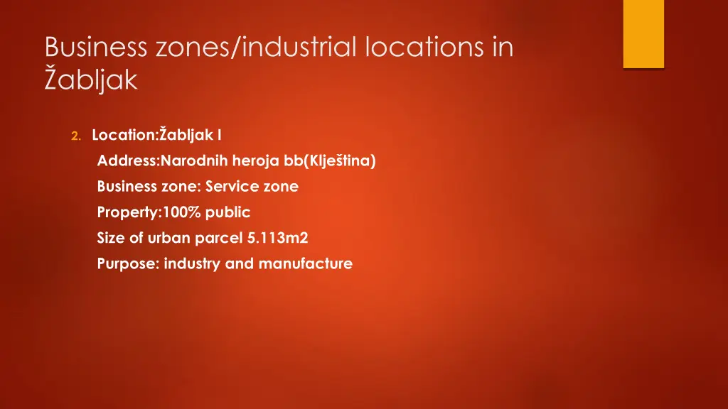 business zones industrial locations in abljak 2