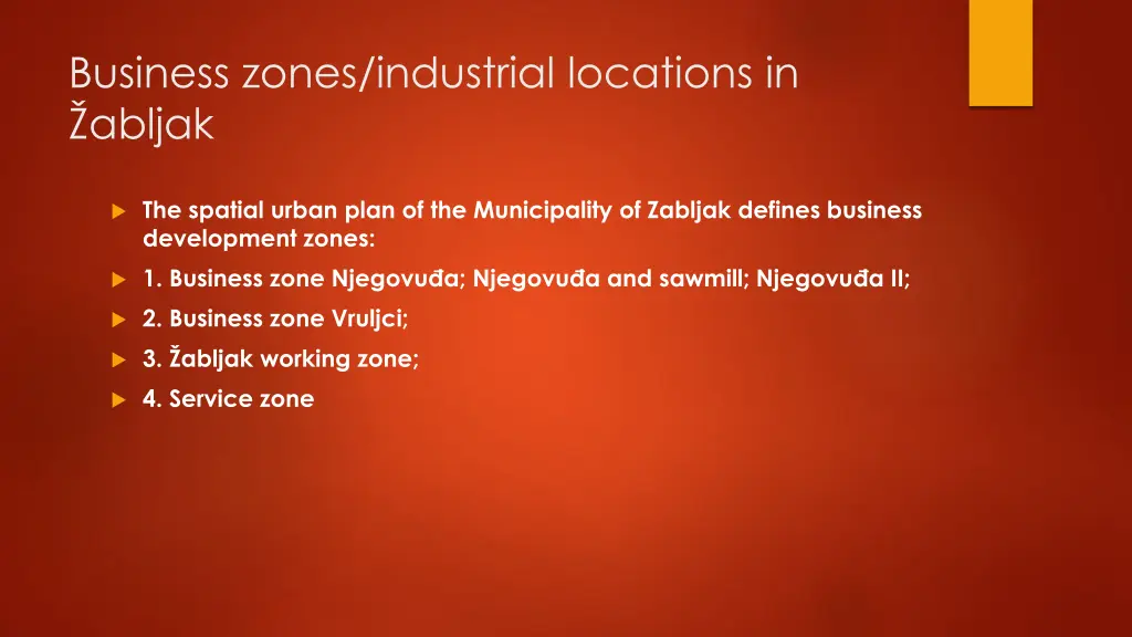 business zones industrial locations in abljak