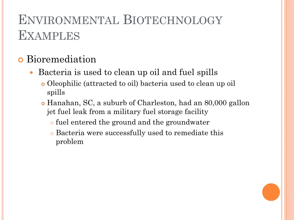 e nvironmental b iotechnology e xamples 1