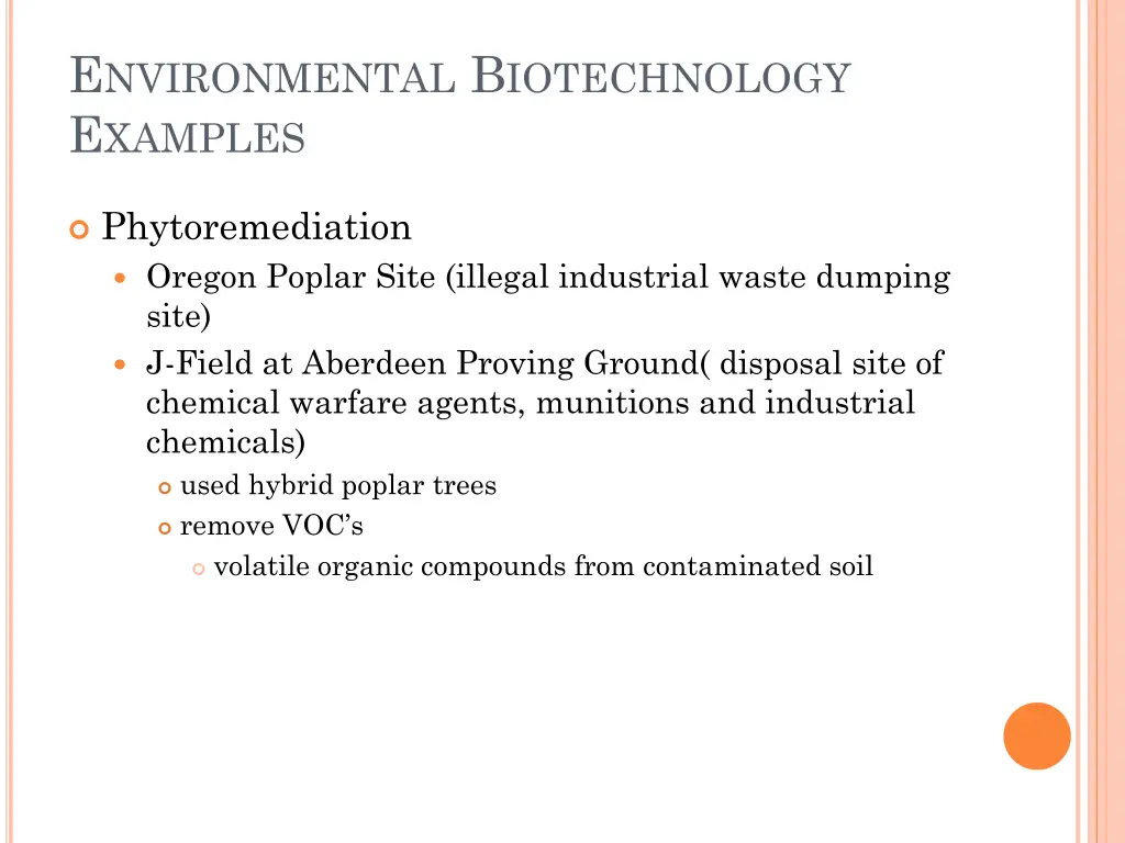 e nvironmental b iotechnology e xamples 4