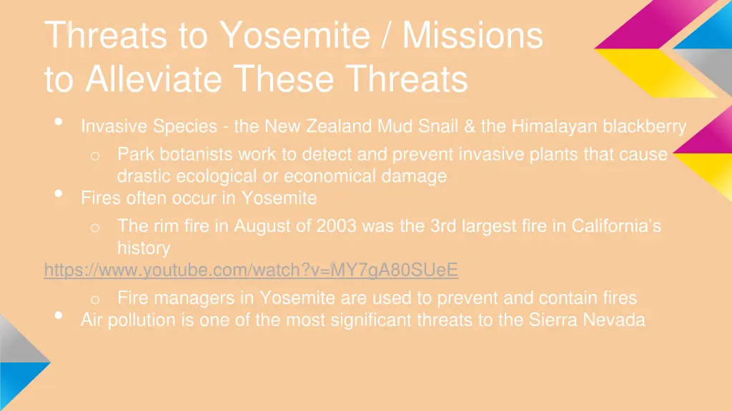 threats to yosemite missions to alleviate these