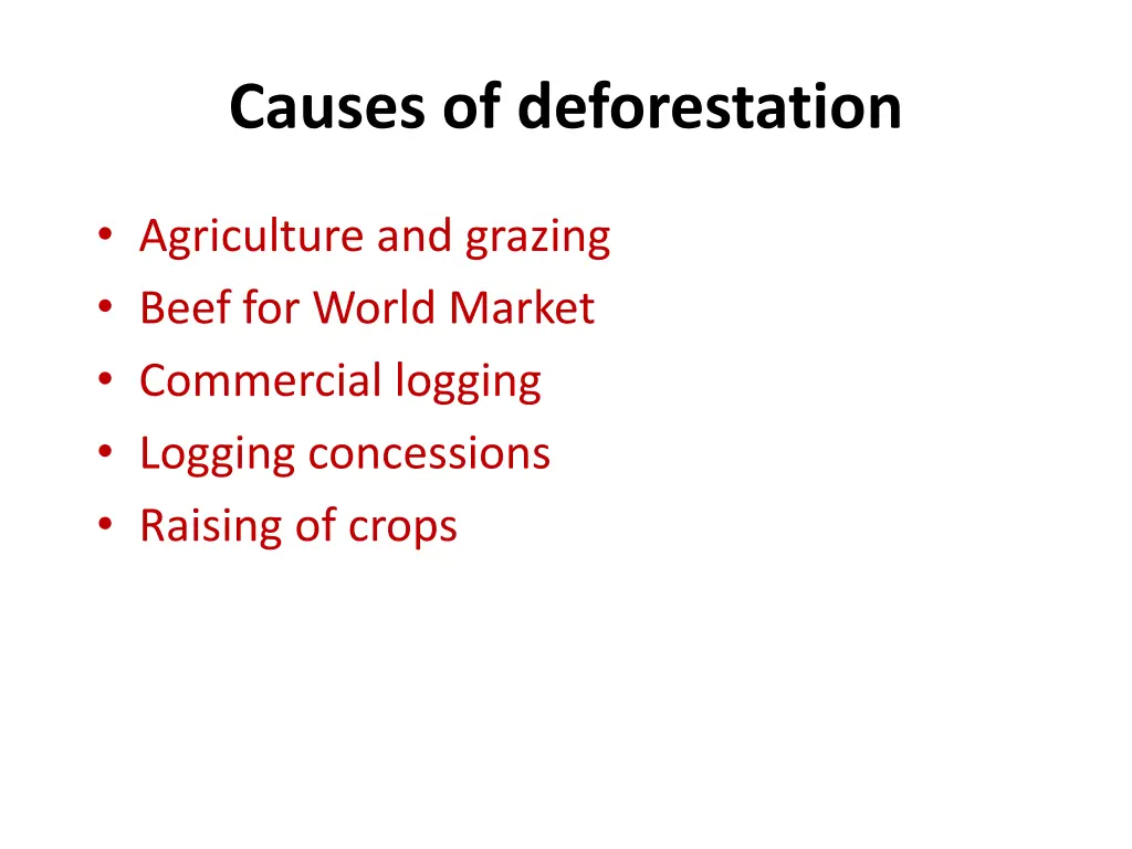 causes of deforestation