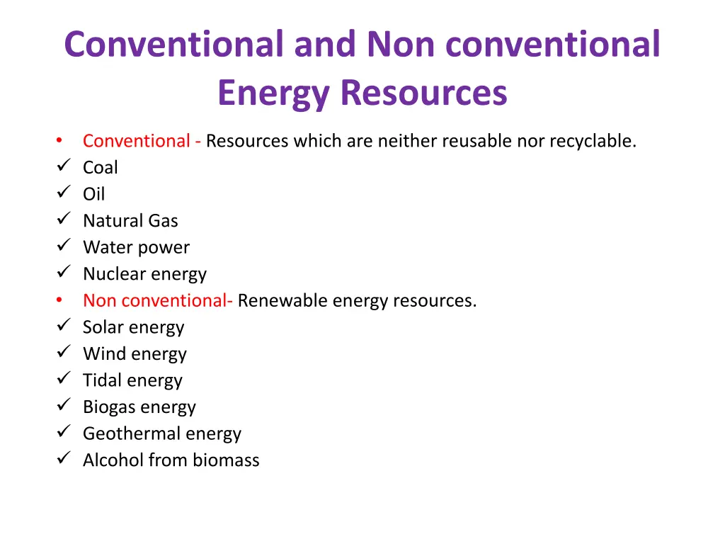 conventional and non conventional energy resources