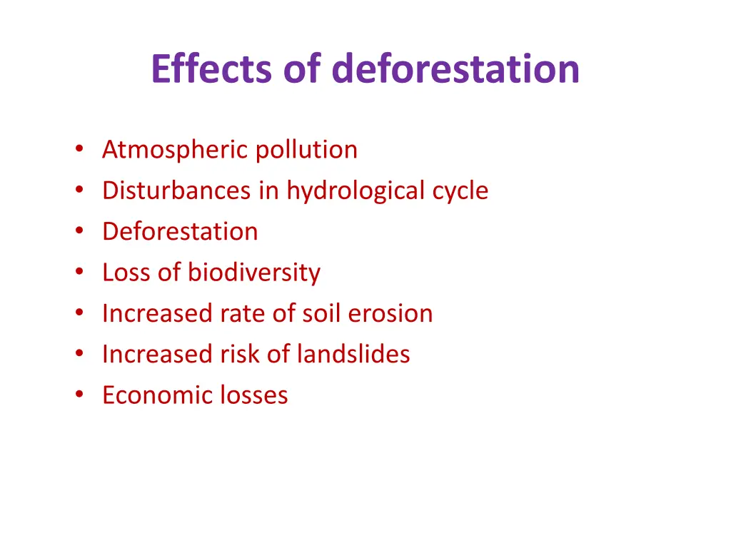 effects of deforestation