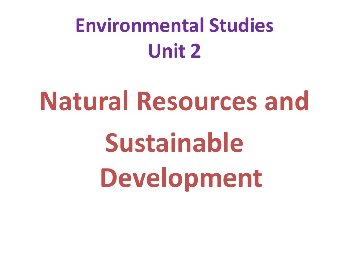 environmental studies unit 2