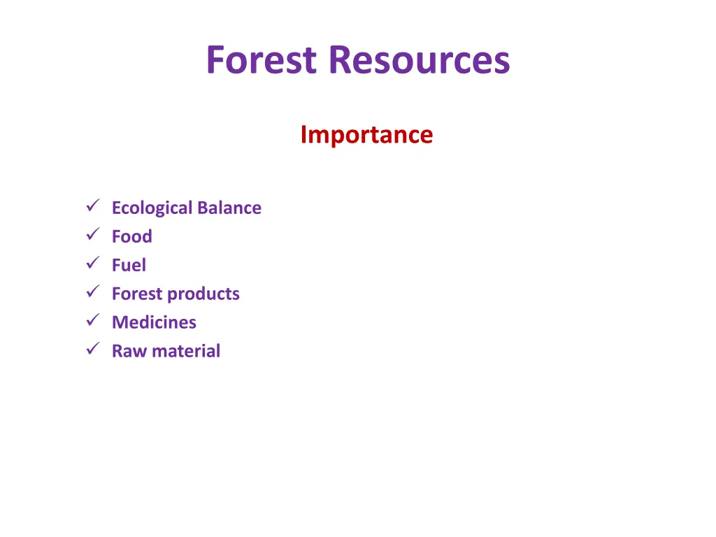 forest resources