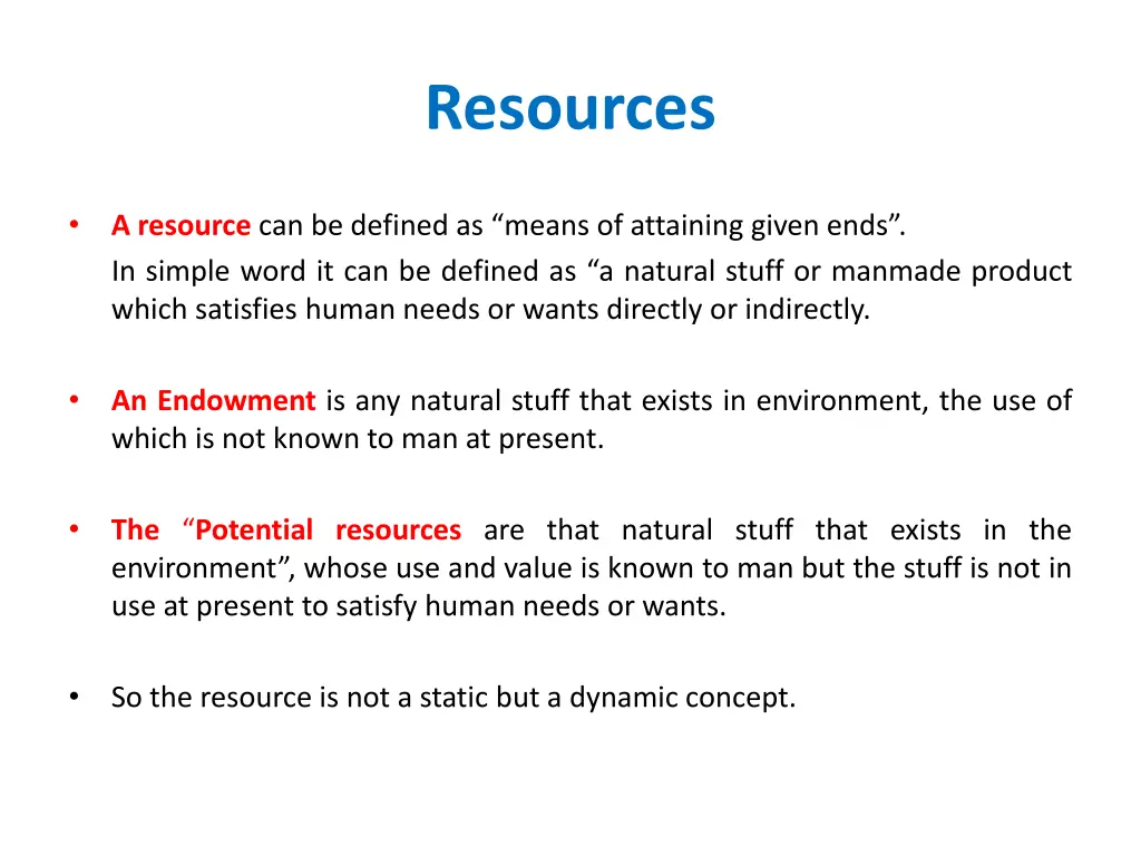 resources