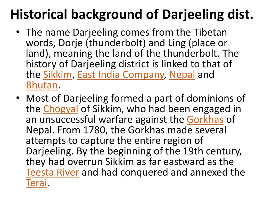 historical background of darjeeling dist the name