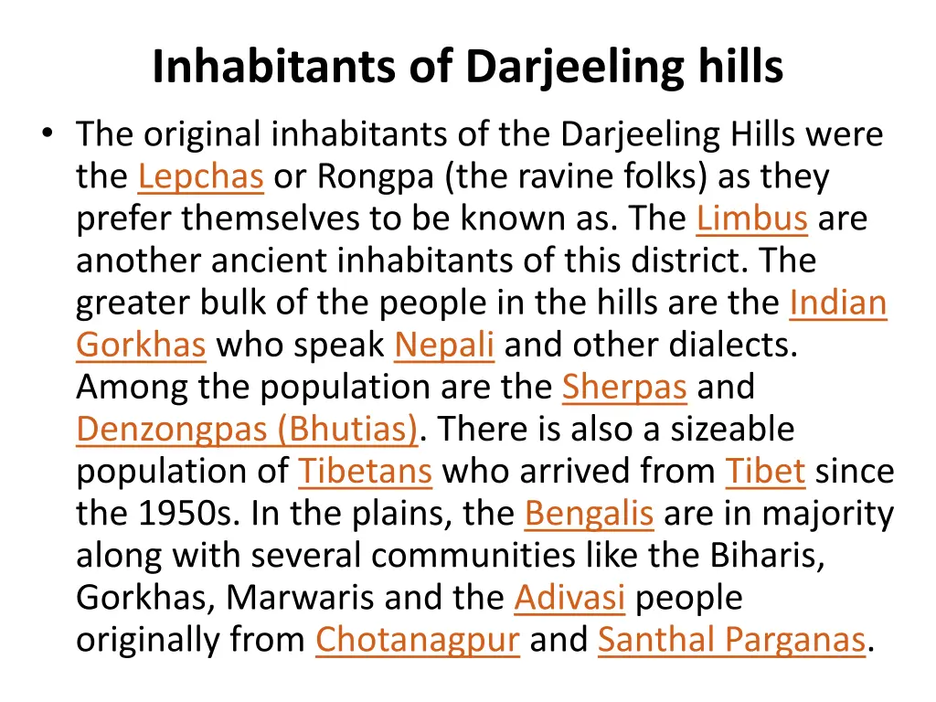 inhabitants of darjeeling hills the original