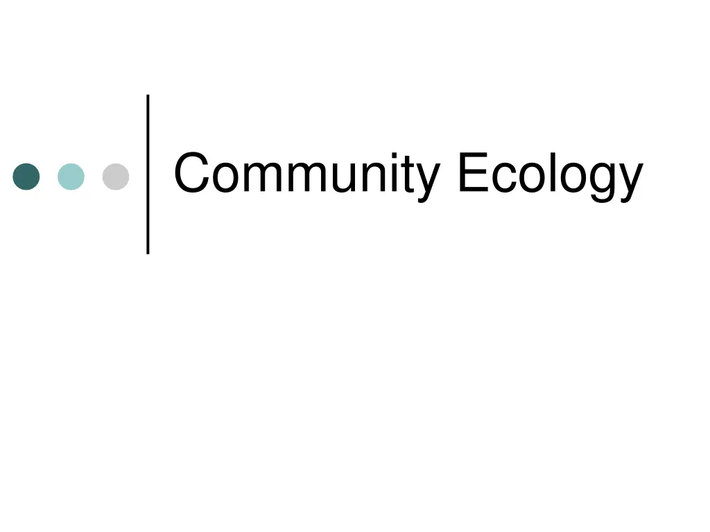 community ecology