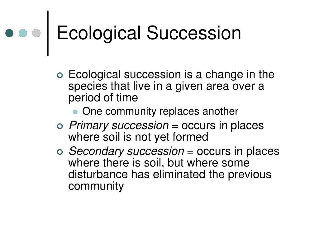 ecological succession