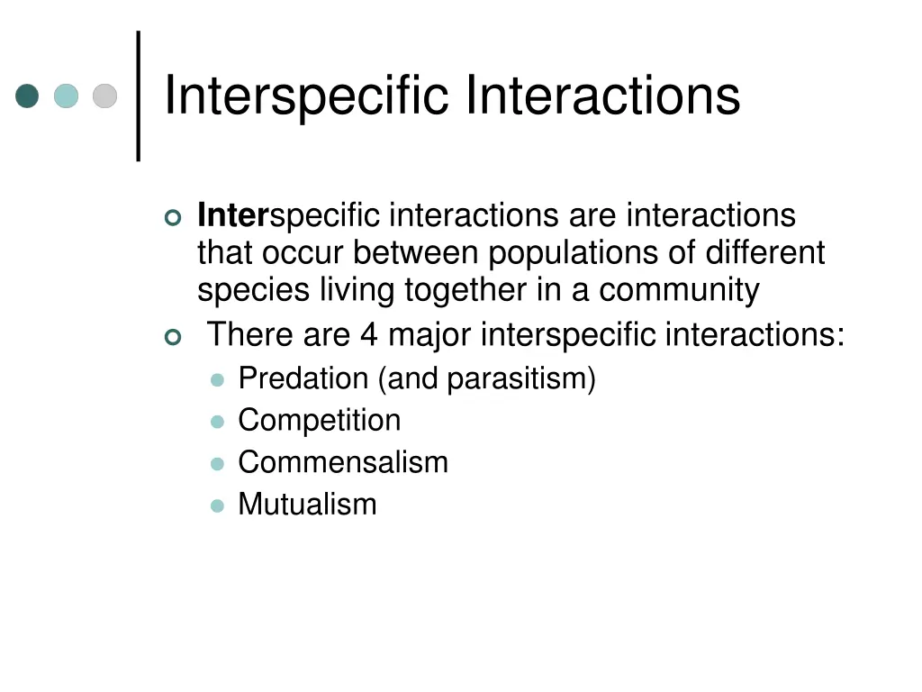 interspecific interactions