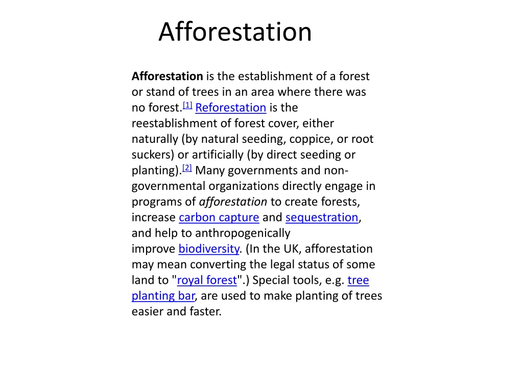 afforestation