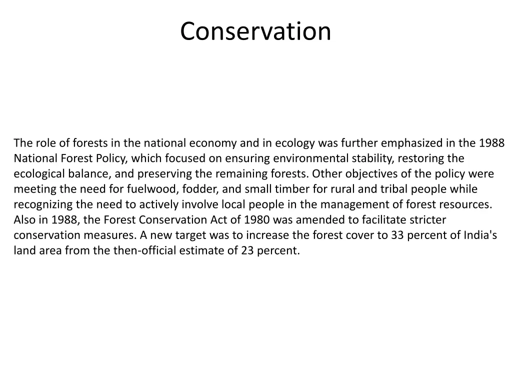 conservation