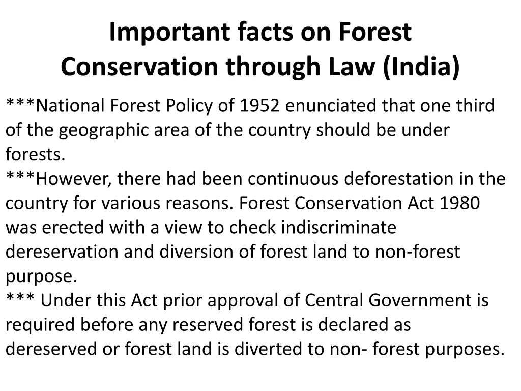 important facts on forest conservation through