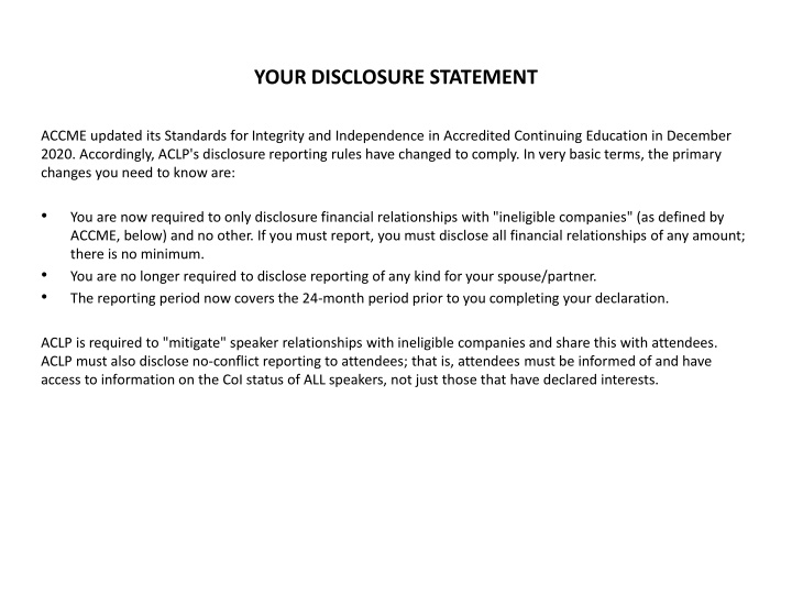 your disclosure statement