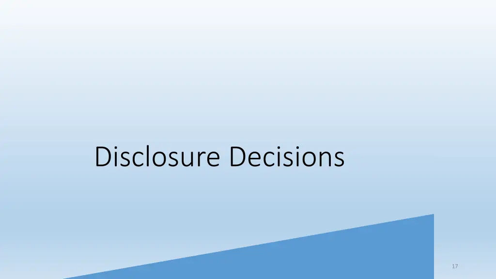 disclosure decisions