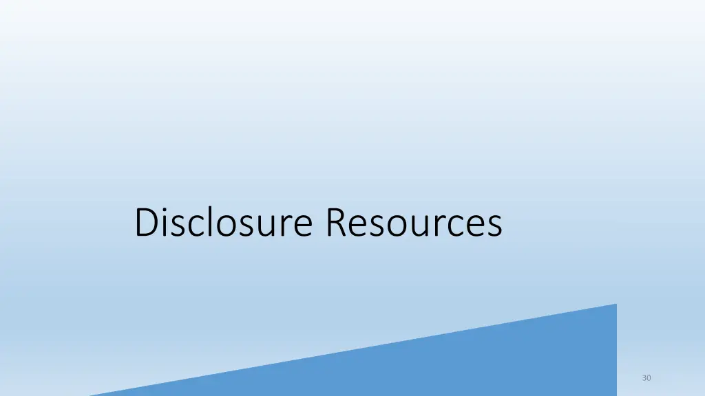 disclosure resources