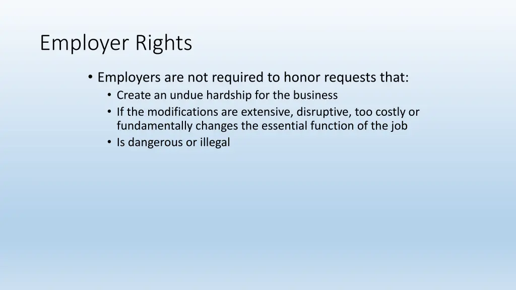 employer rights