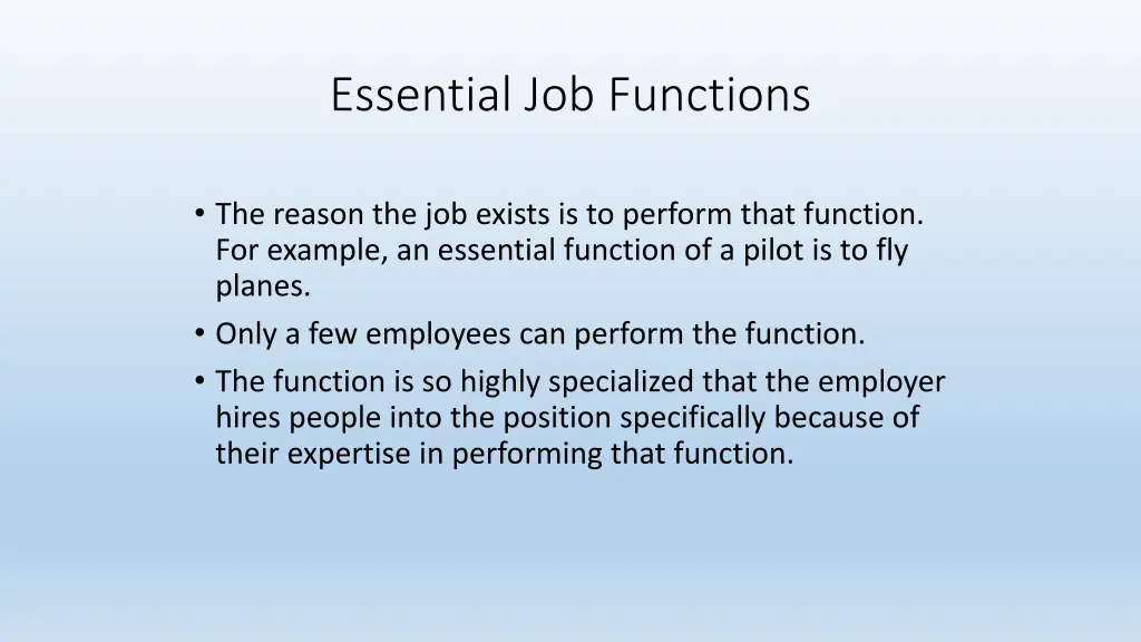 essential job functions