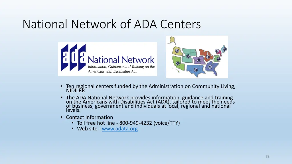 national network of ada centers