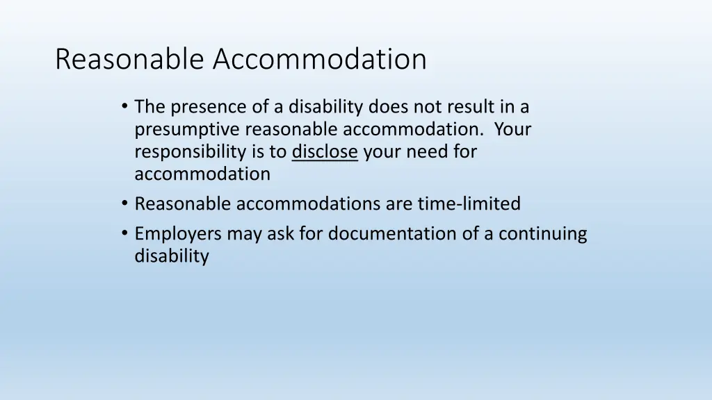 reasonable accommodation 1