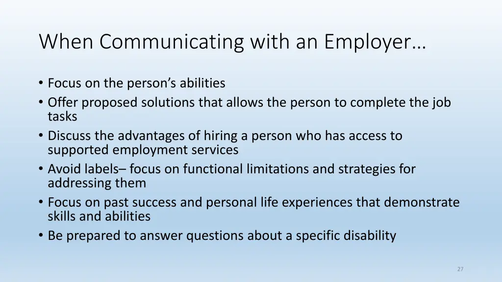 when communicating with an employer