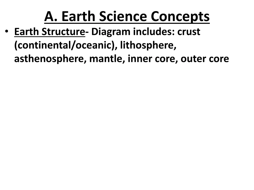 a earth science concepts earth structure diagram