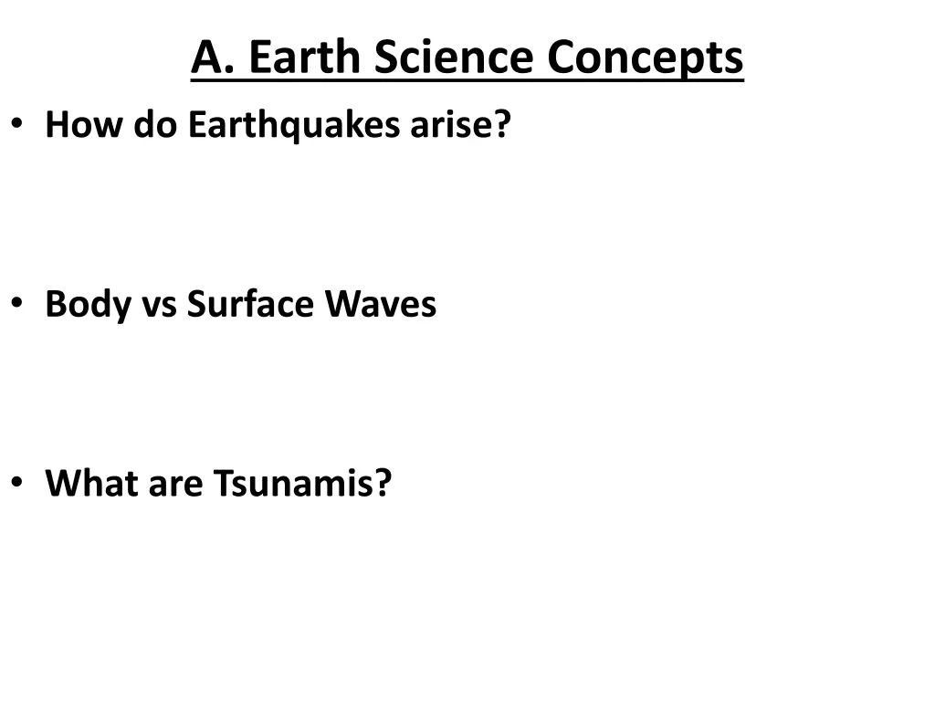 a earth science concepts how do earthquakes arise