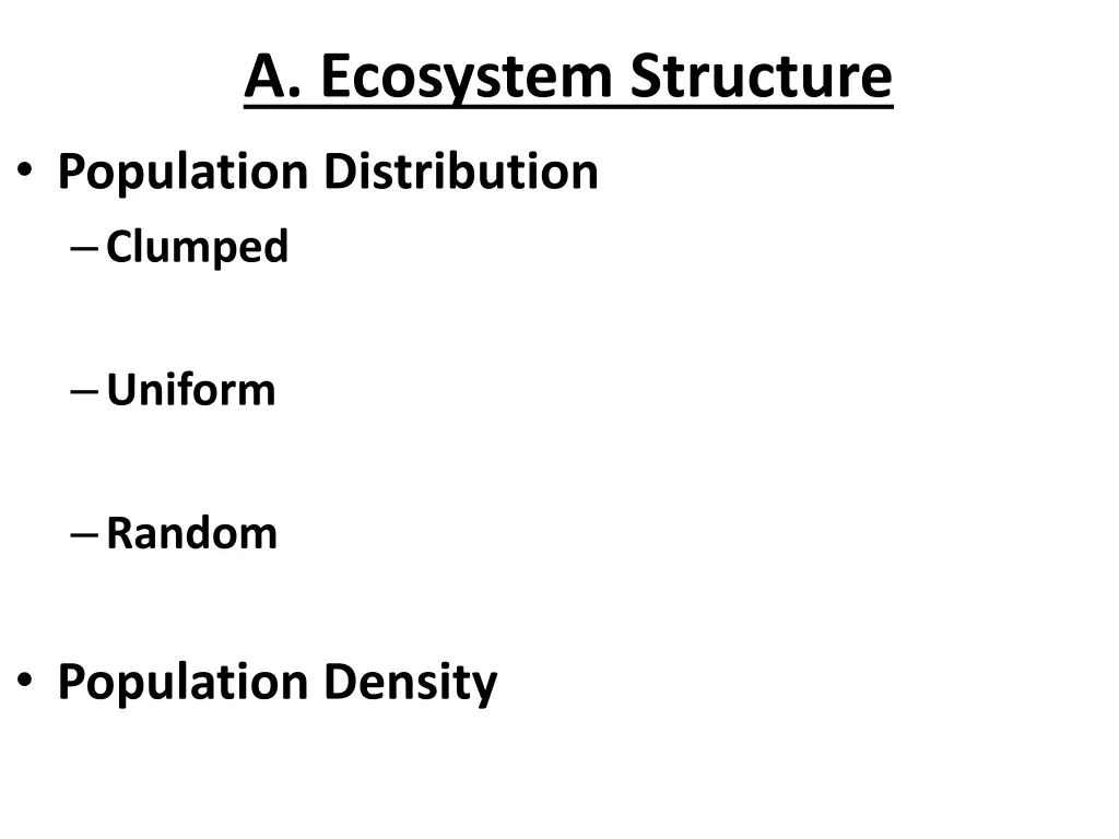 a ecosystem structure population distribution