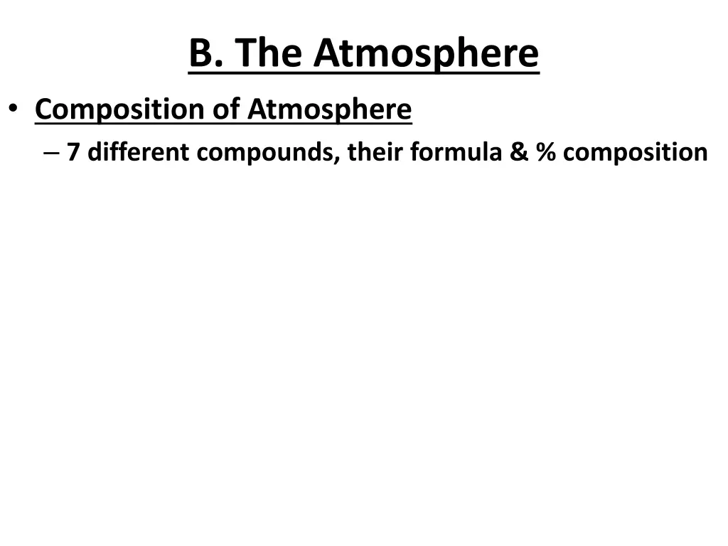 b the atmosphere