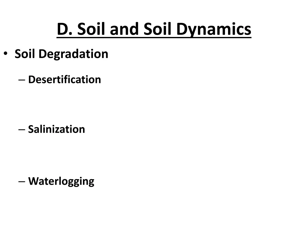 d soil and soil dynamics soil degradation