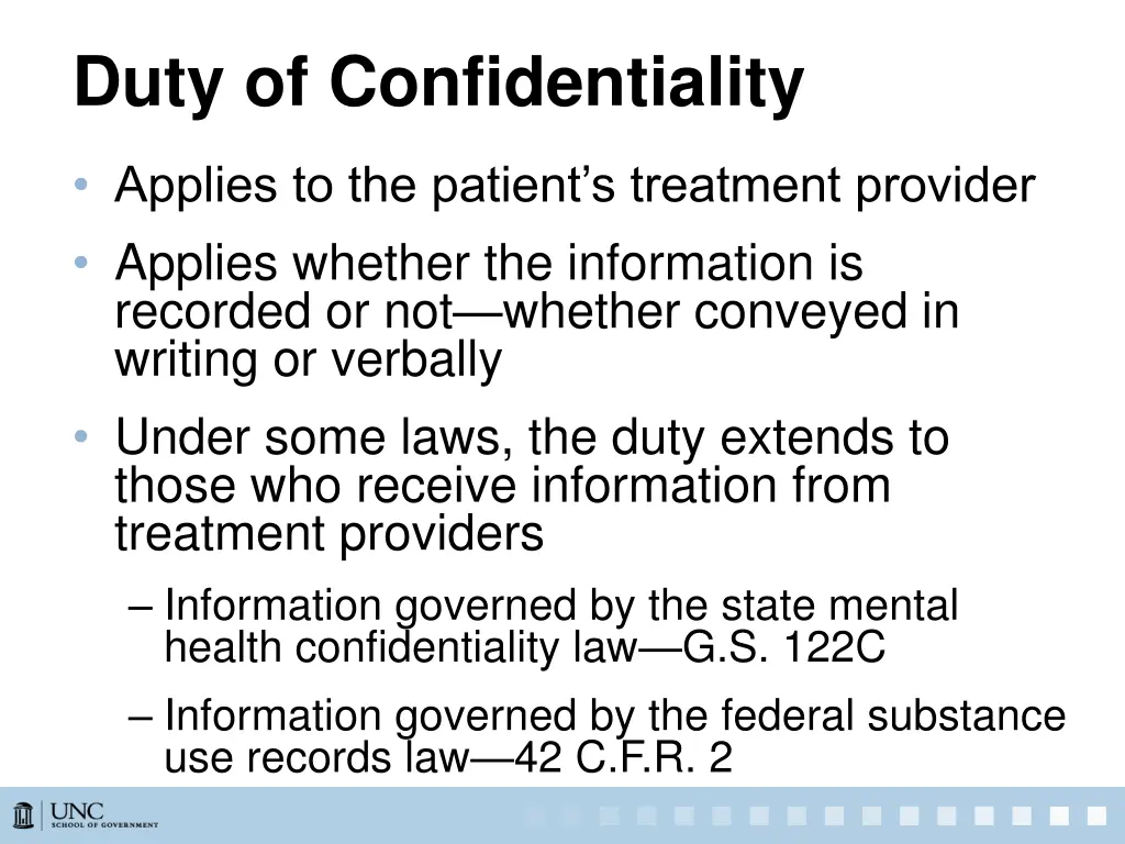 duty of confidentiality