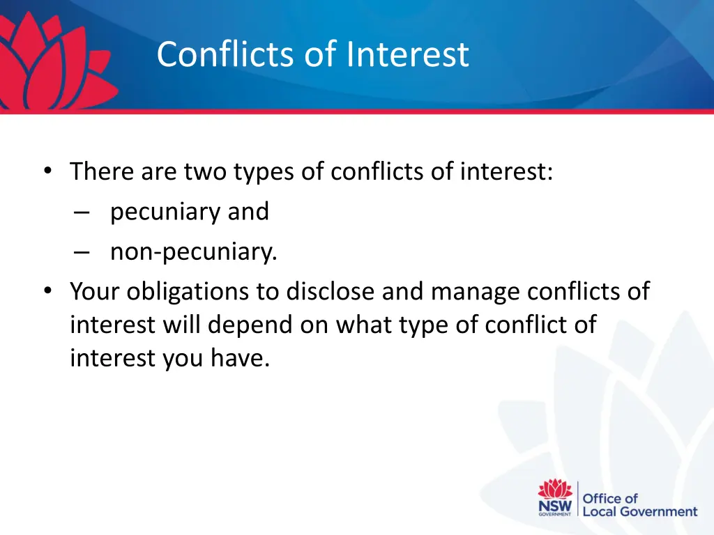 conflicts of interest 1