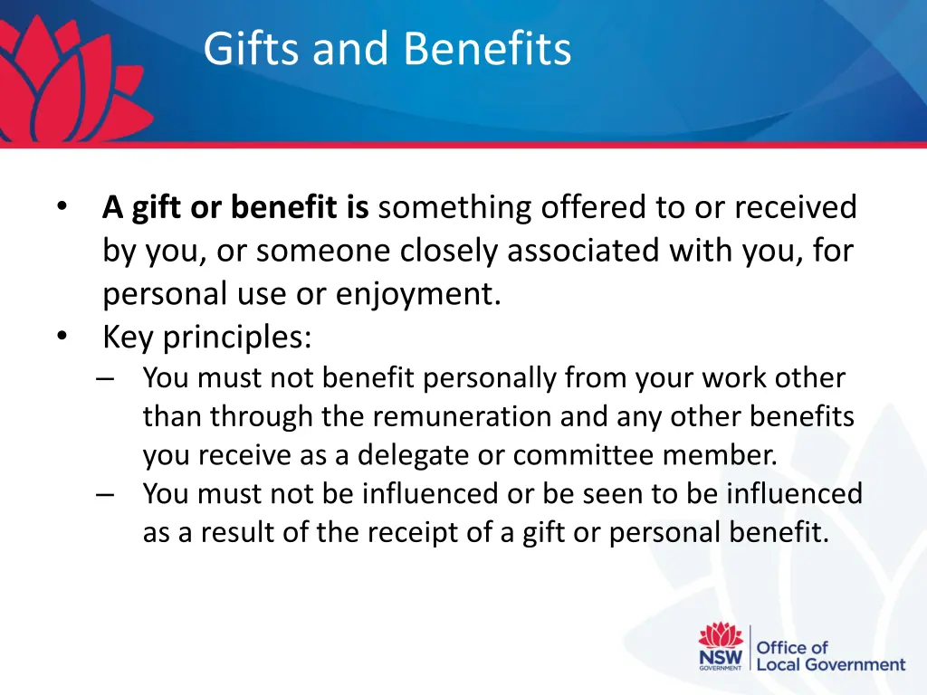 gifts and benefits 1