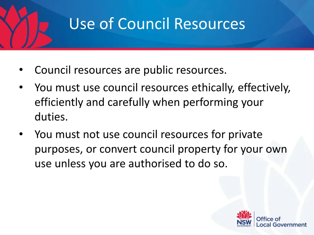 use of council resources 1