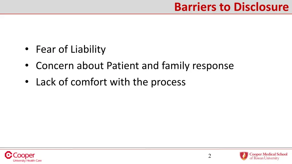 barriers to disclosure