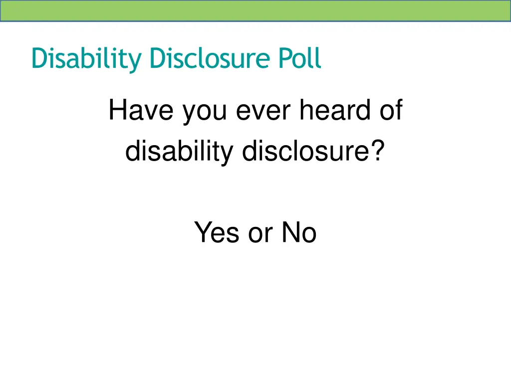 disability disclosure poll