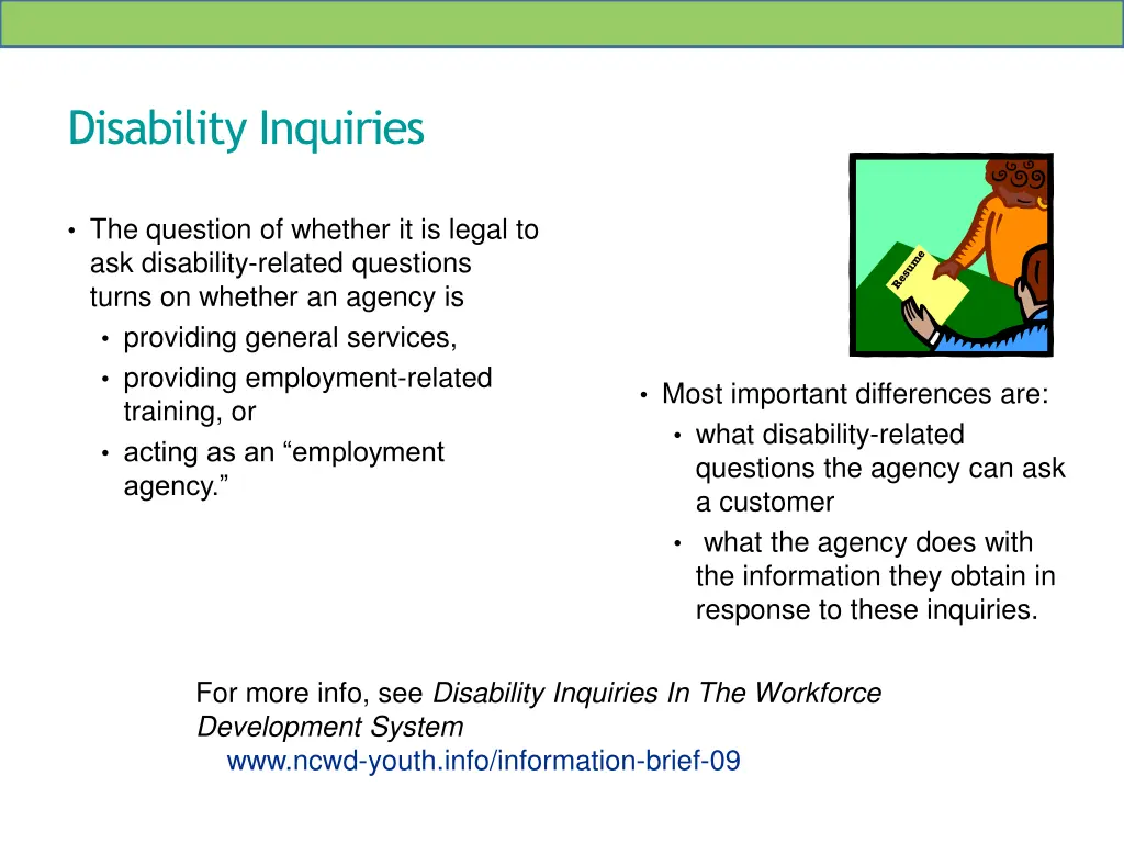 disability inquiries